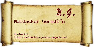 Maldacker Germán névjegykártya